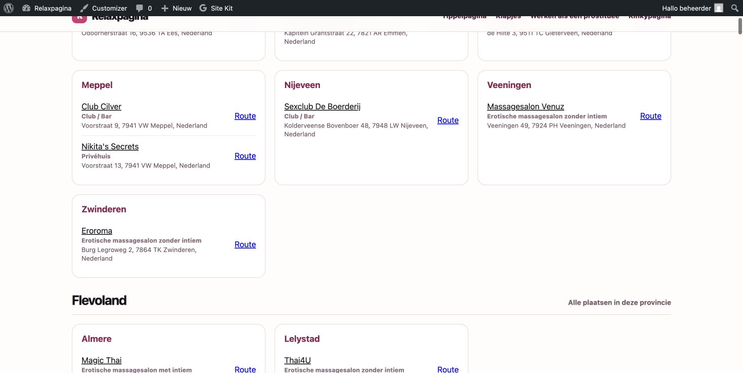 Screenshot van Relaxpagina.nl